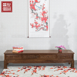 新中式实木壁挂式电视柜 客厅鸡翅木储物柜 卧室简约红木地柜特价