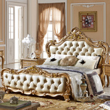 欧式橡木1.8米双人床公主床奢华婚床卧室1.5米实木雕花储物高箱床