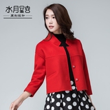 2016春秋女装新款韩版小上衣手工双面羊绒羊毛呢子短款小香风外套