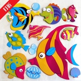 幼儿园教室装饰品/3D立体DIY组合墙贴/海底鱼世界海洋鱼组合
