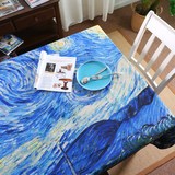 梵高杏花星空桌布艺术餐桌盖布茶几电视盖布装饰布 可定制