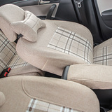2014新款15亚麻布汽车座套定做两三厢专用全包围女坐椅套四季通用