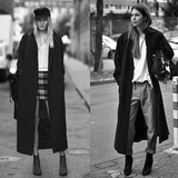 原创设计师女装品牌2015冬新欧美简约羊毛中长款大衣个性加厚外套