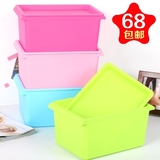 韩国抽屉里化妆品收纳盒大号创意桌面收纳盒时尚彩色有盖子收纳箱