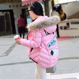 2015冬季新款棉袄女韩版修身短款加厚棉衣女时尚A字连帽棉服外套