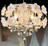 水晶花朵灯LED水晶灯变光 欧式水晶吸顶灯圆形卧室灯餐厅灯客厅灯