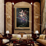 大芬纯手绘古典人物敦煌飞天油画欧式客厅酒店玄关走廊会所挂画