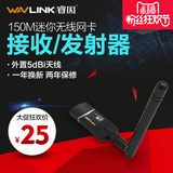 wavlink睿因WN683NA USB无线网卡穿墙 wifi接收发射器 外置天线