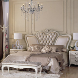实木床欧式真皮床卧室家具实木双人床法式公主床雕花大床欧式婚床