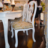 欧式风格餐椅 仿古白色餐椅 实木做旧椅子 法式餐椅 西餐椅