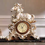 欧式古典家居装饰工艺品富贵马摆件客厅书房时钟台钟创意个性座钟