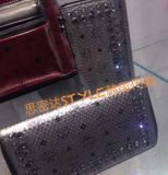MCM韩国代购2015秋冬新款DIAMOND施华洛世奇水晶长款拉链银色钱包