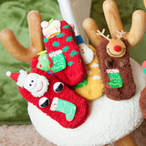 1圣诞节加厚珊瑚绒儿童成人袜子 卡通动物头宝宝地板保暖亲子袜
