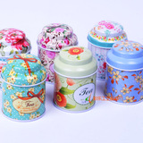 欧式外贸小号迷你茶叶罐 圆形通用花茶包装罐小饰品收纳盒铁罐