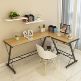 电脑桌家用台式办公桌现代简约书桌简易特价钢木双人转角电脑桌