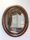 卫生间镜浴室镜欧式浴镜创意古典挂墙梳妆镜复古壁挂洗手台镜子