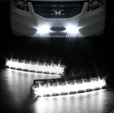 汽车LED日行灯超亮改装通用大功率日间行车灯带转向黄光防水超薄