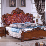 全实木床1.8美国红橡木床美式床真皮双人床橡木床欧式床别墅婚床