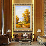 酒店配画手绘油画美画正品欧式古典风景大堂走廊行李架挂画 定制