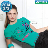 特代购  YONEX 涂鸦网眼透气速干圆领女羽毛球短袖T 韩国进口正品