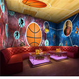 3D足球篮球主题KTV体育学校餐厅酒吧网吧卧室墙纸3d壁纸大型壁画