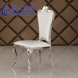 蓝氏家园 新款奢华后现代优雅休闲椅 欧式不锈钢椅子进口绒布餐椅