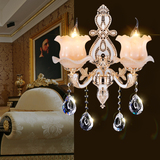 韩兰顿欧式锌合金玉石水晶壁灯客厅灯背景墙壁灯单双头卧室床头灯