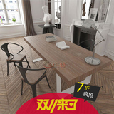 欧式复古铁艺户外实木西餐厅组合原木咖啡厅长桌椅子家具会议书桌