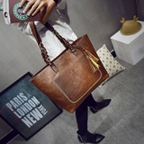 2016新款韩版潮春季女包流苏单肩包休闲手提包大容量购物袋大包包