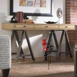 美式乡村实木书桌法式复古书桌仿古做旧书桌欧式实木办公电脑桌