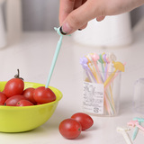 日本进口水果叉 创意小叉子 厨房水果签 可爱水果叉 牙签盒 20入