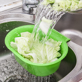 可挂式大号塑料水槽沥水篮 厨房漏水洗菜收纳盆 水果蔬菜沥水篮子