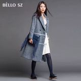 bello sz贝洛安2015冬装新款高端100%羊毛大衣中长款毛呢外套女厚
