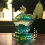 密宗佛具 琉璃 托巴碗 护法供杯 藏传佛教用品 法器 彩色/琥珀色