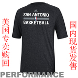 美国代购NBA现货正品14-15赛季Adidas马刺队训练T恤热身短袖