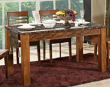 现代中式吃饭大理石餐桌伸缩组合新品长方形实木烤漆餐桌椅折叠