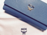韩国潮牌MCM绝对正品钱包三折蓝色钱包 男女通用 自用98新