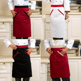 工作服围裙半身 餐厅火锅店服务员围裙 蛋糕店围腰白色 厨师围裙