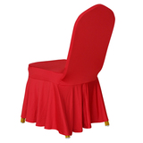 新款红色白色酒店椅套弹力椅套婚庆宴会椅子罩多功能防尘椅罩
