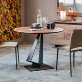 北欧简约现代实木圆形餐桌创意铁艺休闲圆桌茶几咖啡厅奶茶店桌子