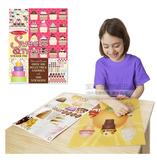 美国Melissa Doug儿童画糕diy情景贴卡通贴纸书贴点早教益智玩具