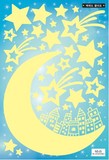 韩国进口儿童房夜光贴天花板星空夜光星星夜光墙贴画卧室星星月亮