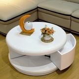 现代圆形客厅整装茶几个性创意茶几0.8米小户型白色烤漆茶几包邮