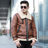 韩国代购男装新款夹克外套加厚加绒上衣保暖时尚潮男士修身皮衣