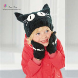 【现货】英国代购正品NEXT 秋冬款 女童 小黑猫帽子+手套组合