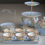 咖啡具套装 欧式茶具15头咖啡杯套装 英式骨瓷陶瓷下午茶茶具套装