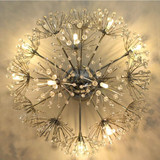 创意个性艺术卧室圆形水晶吸顶灯LED现代客厅餐厅过道灯蒲公英灯