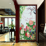 中式家和大型竖版壁画 3d客厅玄关背景过道墙纸 走廊餐厅无缝壁纸