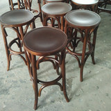 特价美式实木吧台椅欧式酒吧椅高脚凳皮面吧凳家用旋转圆吧桌凳子