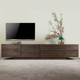 黑胡桃实木电视柜 简约现代1.8*白橡木全实木家具 橡木家具定制